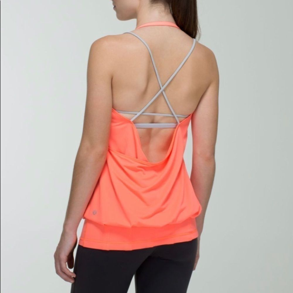 Lululemon Flow & Go Tank Top Very‎ Light Flare / Silver Spoon Yoga Loose Mesh 2 - Picture 3 of 11